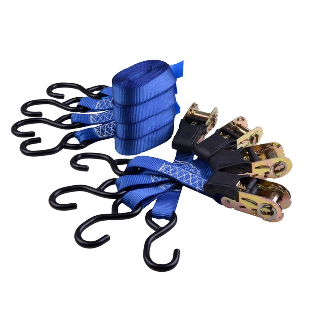 European Type Solid Color Carbon Steel Retractable Ratchet Tie Down Strap