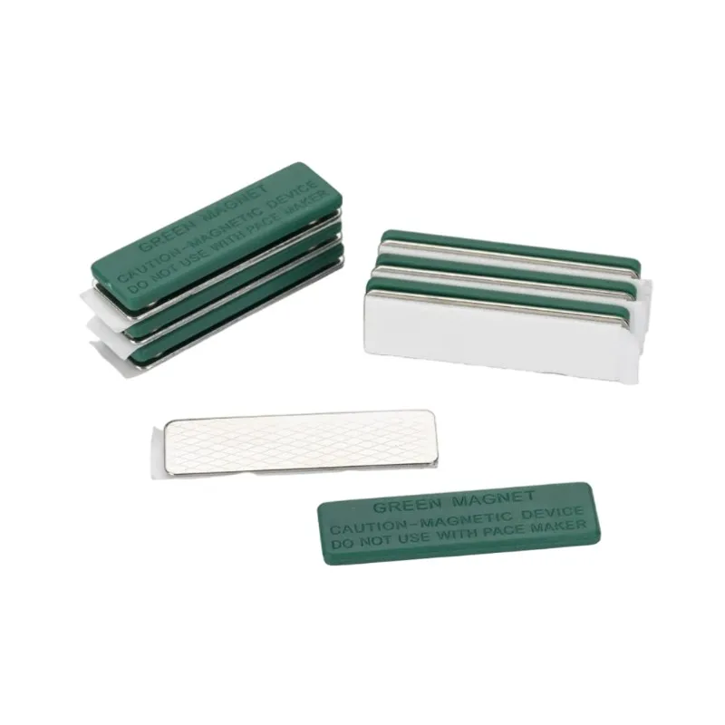 100 Pack Strong Magnetic Name Badge Holders Green Magnets With Steel Back Plate