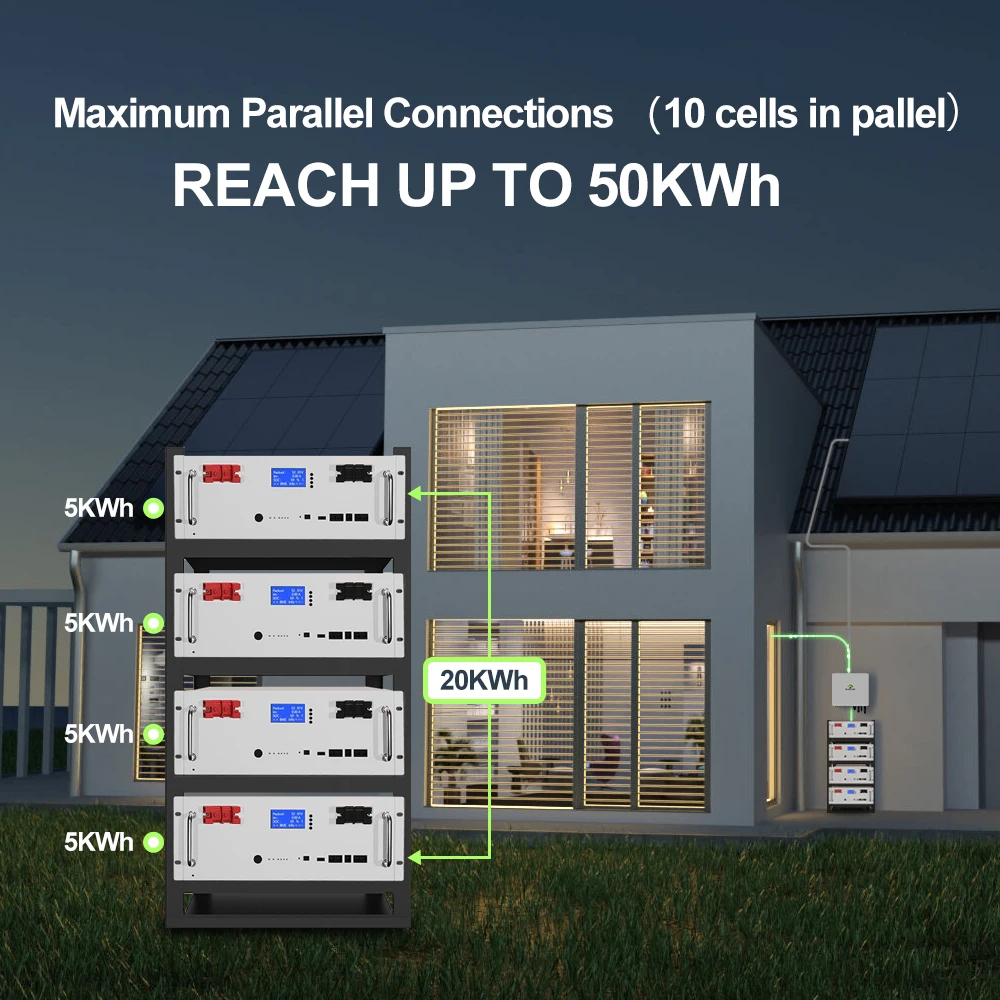 ENERGY 48V 100Ah Rack Mounted Lithium Ion LFP wall Battery 8500 Cycle Lifepo4 Storage for Solar System Home Energy Storage