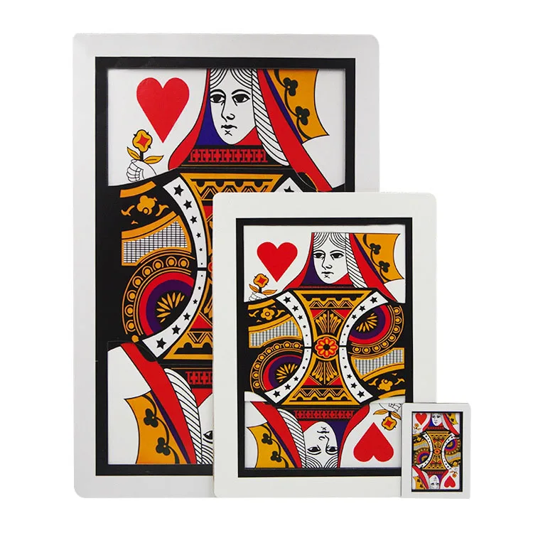Classic Stage Magic K to Q Playing Cards Small Size Black Heart Card Change To Red Heart Gimmick Cards Magic Tricks For Kids