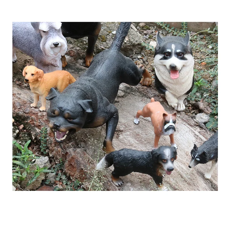 Wholesale Solid PVC Simulation Statue Model Animal Figures Dog Figures Animal Figurines Toys