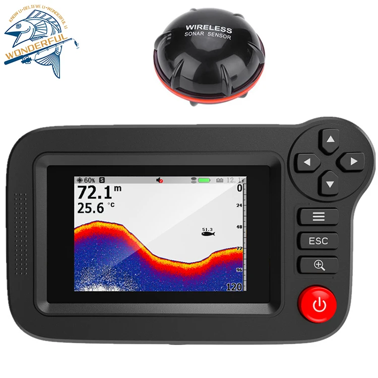 Factory portable 3.5in color screen professional underwater deeper fish finder boat fishing
