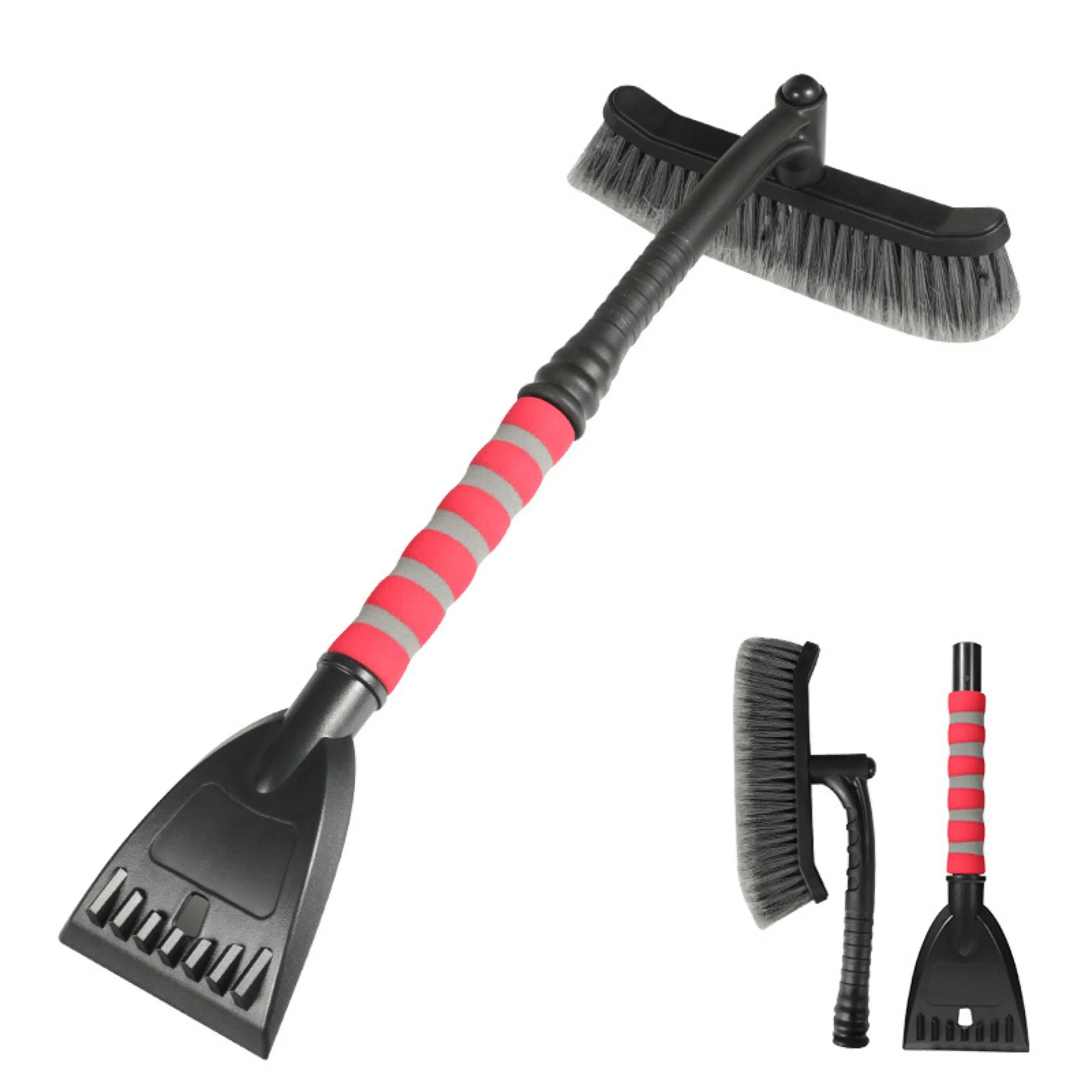 New Ice Scraper with Snow Brush Swivel Head or Fixed Brush Snow Removal Tool with Long Handle