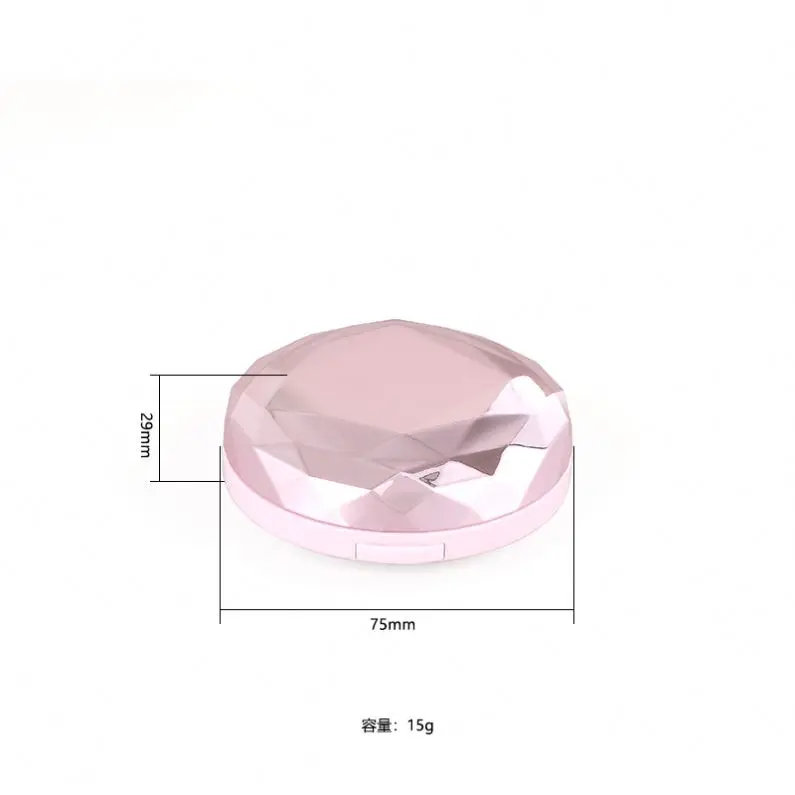 15G Round Empty Rose Gold Cosmetic Cream Air Cushion Bb Foundation Case With Mirror