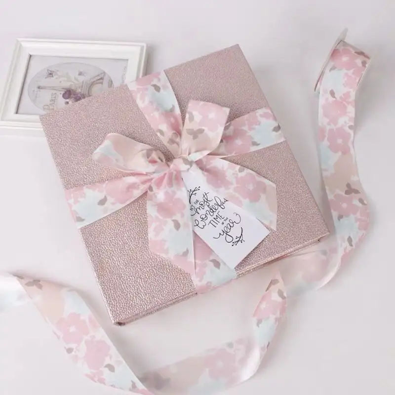 2020 letter pattern custom glitter double face satin ribbon for gift wrapping type