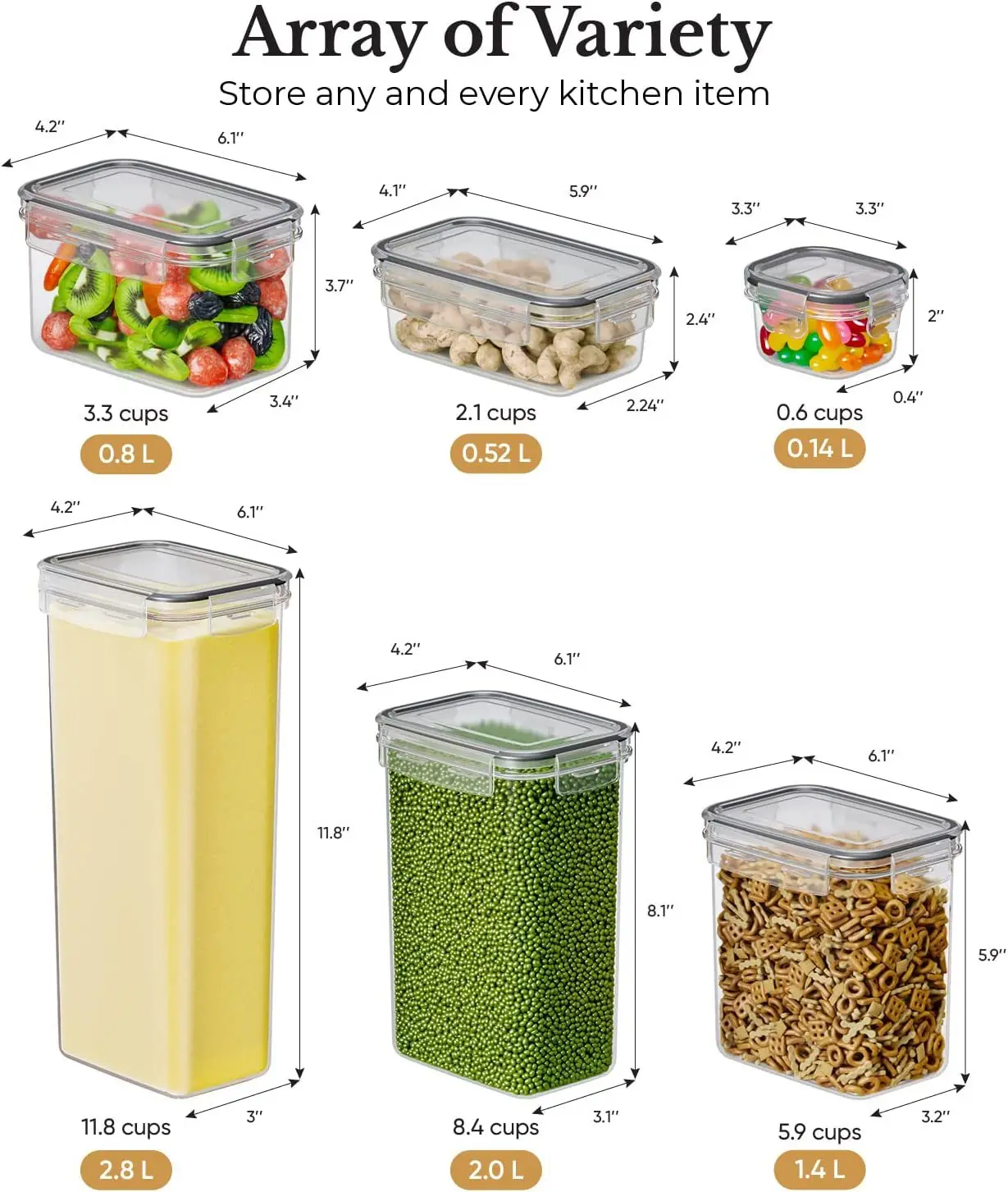36 pcs Plastic Airtight Food Storage Containers Kitchen Organization Canisters with Lids Labels & Marker for Pantry