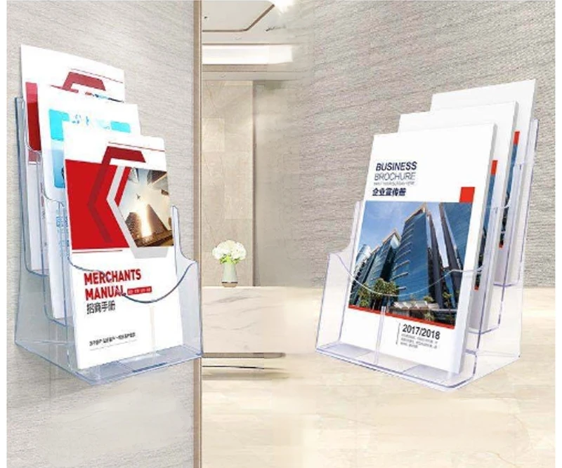 Wholesale Plastic Brochure Holder Acrylic Brochure Holder For Pamphlet Flyer Literature Rack Card Leaflet Holder