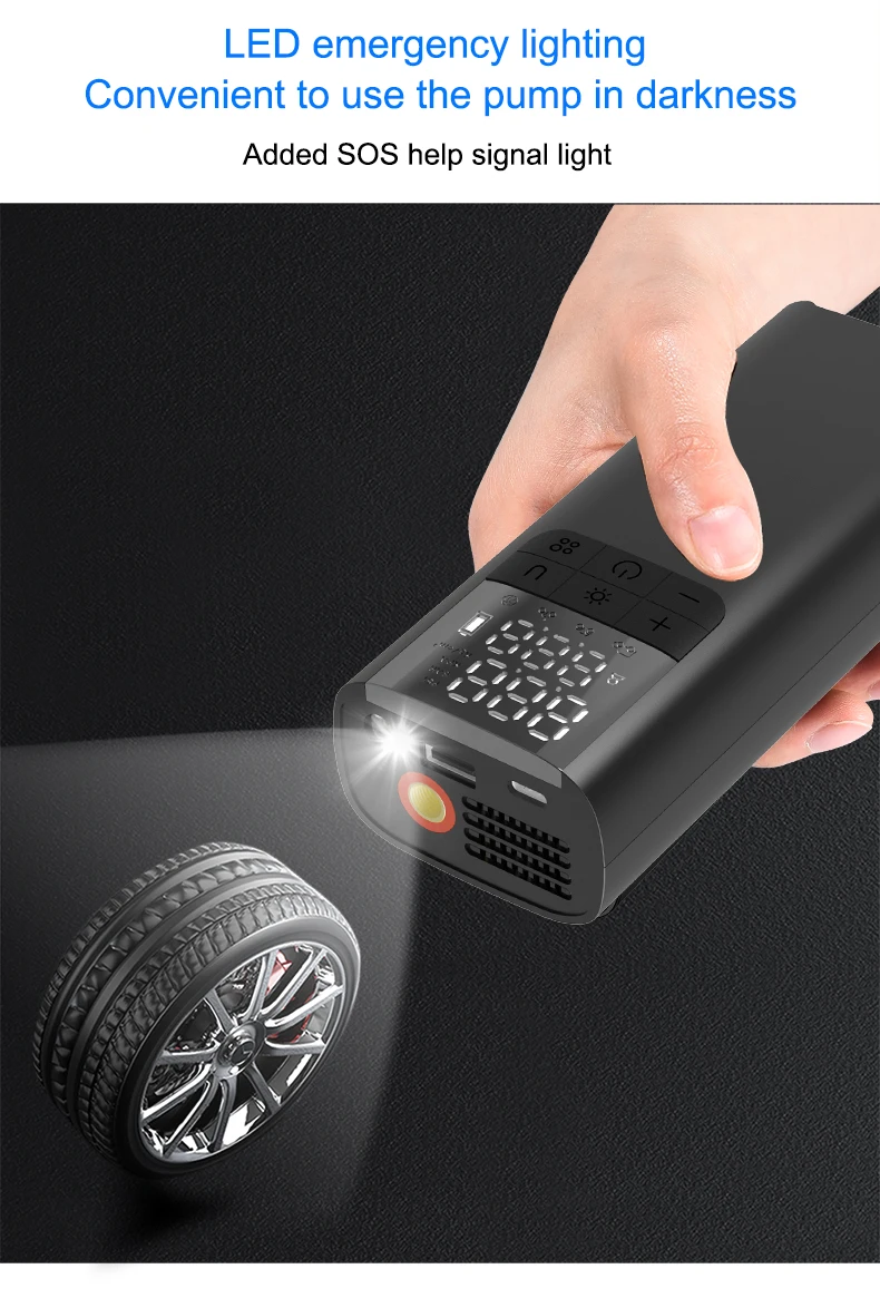 NEWO mini portable electric tyre pump digital smart automatic motorcycle tire inflator wireless car air pump