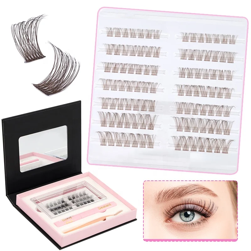 Wholesale individual lash clusters eyelash extention natural diy lash extension kit Pre-cut segment cluster lashes