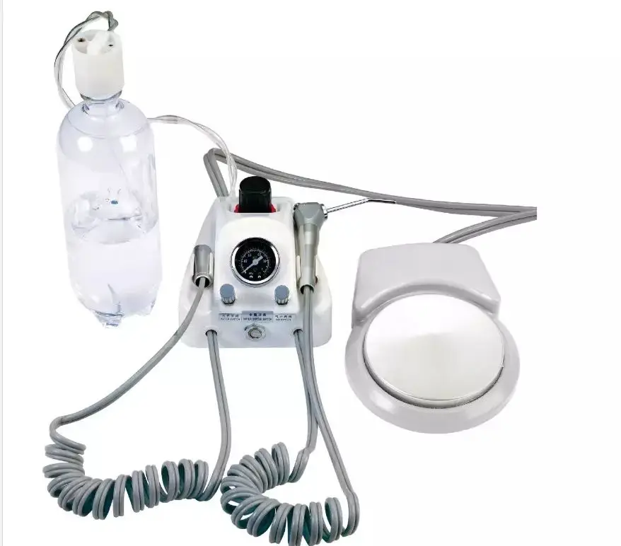 High Quality 2/4 Hole Portable Dental Turbine Unit Work With Air Compressor 3 Way Syringe Plastic Shell Dentistry Equipment