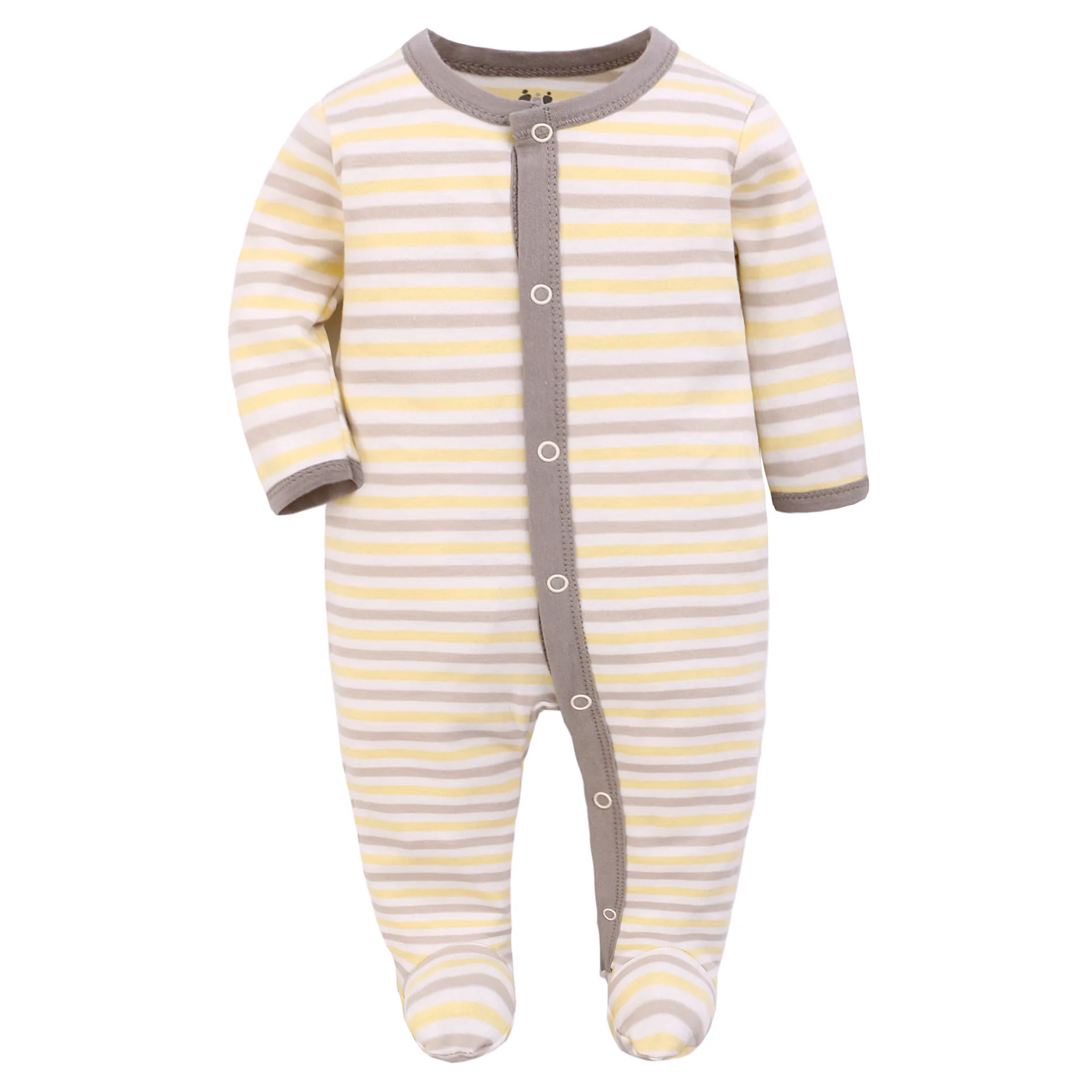 OEM 100% organic Cotton Knitted Newborn Baby Striped Romper Infant &Toddlers Jumpsuit Babies cute Clothes