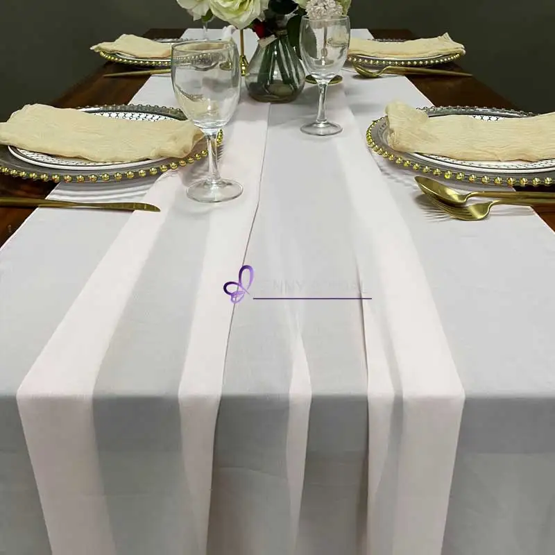 TR018 table runner wedding table runner embroidery chiffon fabric silk