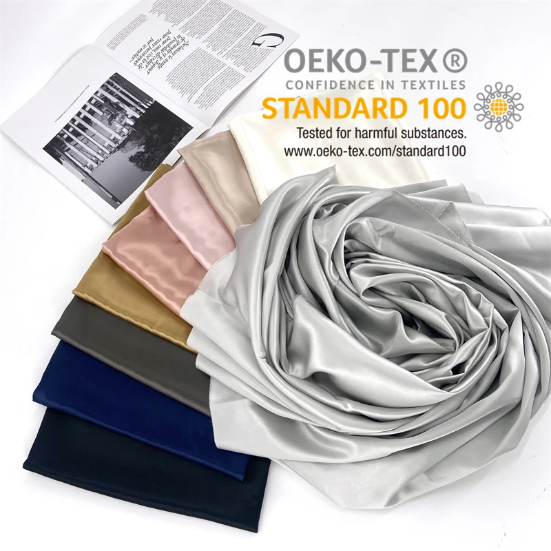 Manufacturer Direct Fast Delivery Shiny Silk Fabric Soft & Smooth Pure Satin Silk Fabric OEKO-TEX 6A Grade Mulberry Silk Fabric