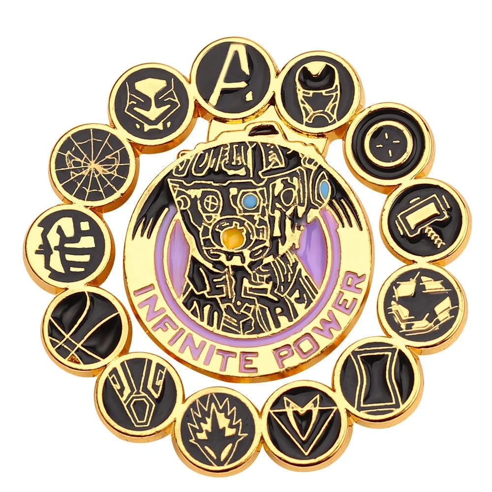 Hot Sell New Fashion The Avengers Pin Thanos Cartoon Pin Marvel Souvenir Lapel Pin Men