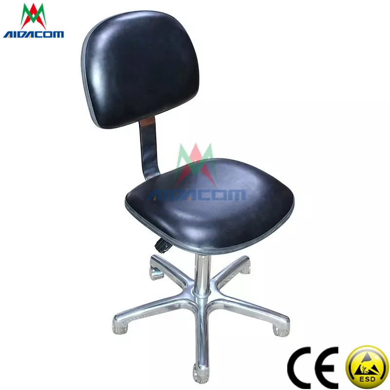 PU leather anti-static office lab chairs Black Blue Adjustable antistatic Cleanroom ESD Chair