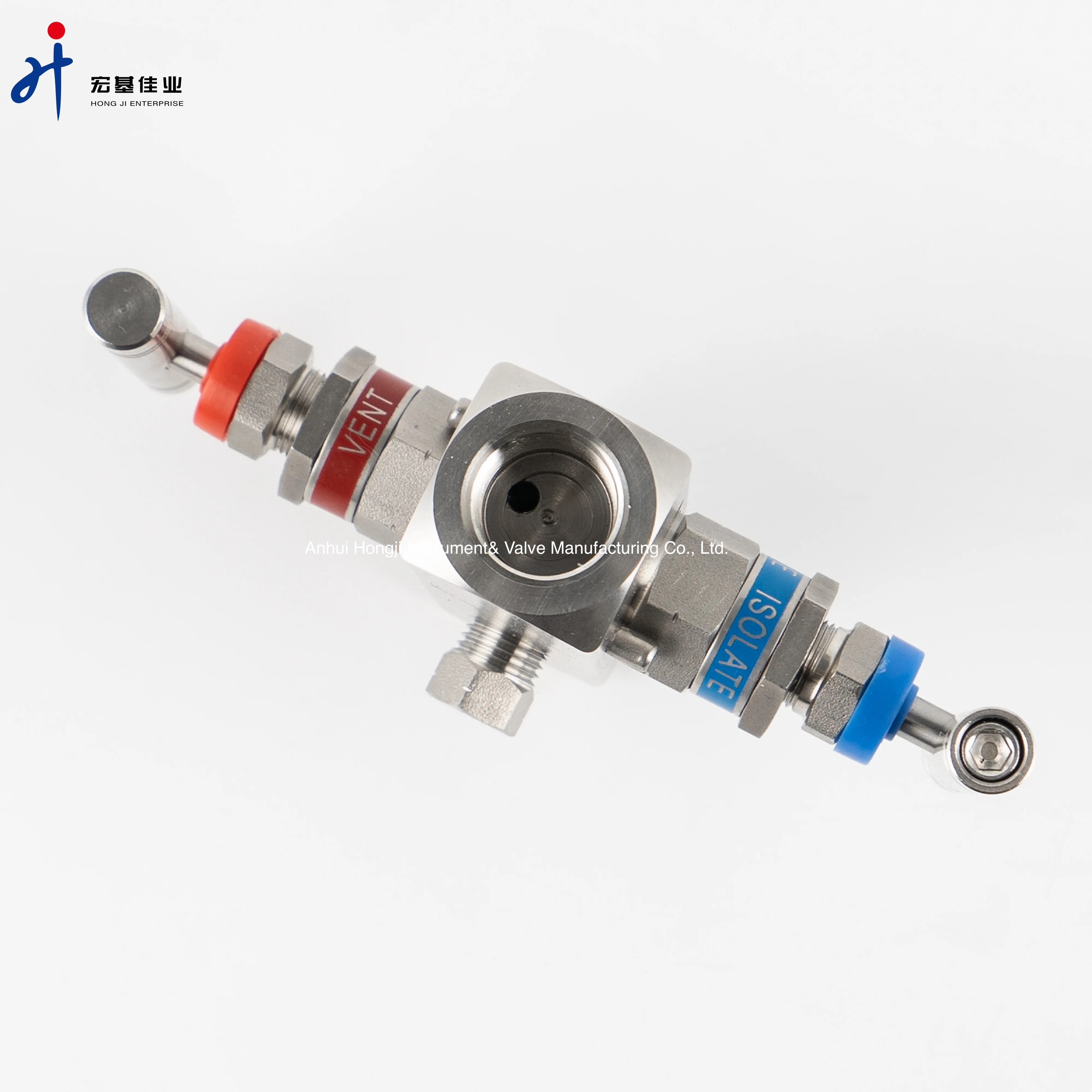 Stainless Steel Manifolds Female to Female Thread 2 Way Valve Manifold for Pressure Instrument