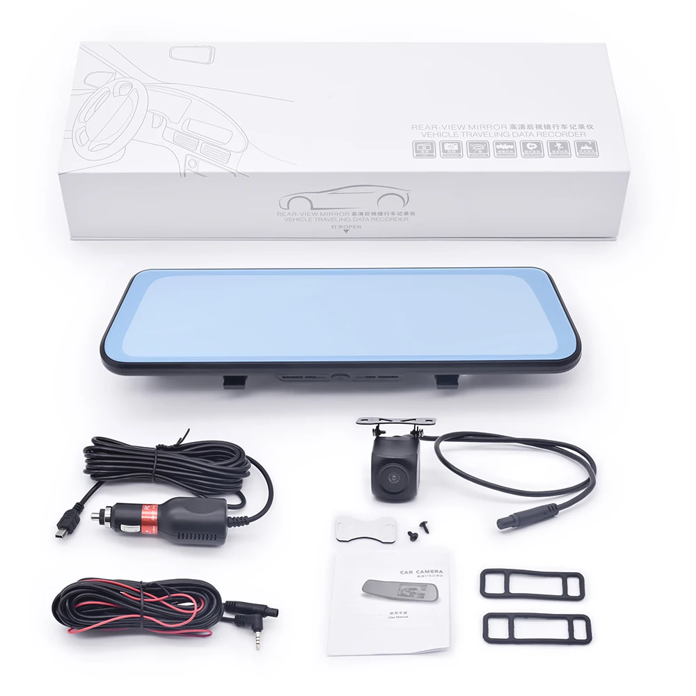 Touch screen 9.66 Inch Car DVR Full HD mirror dash cam car front rear camera dvr auto  multimedia 1080P HD driving recorder