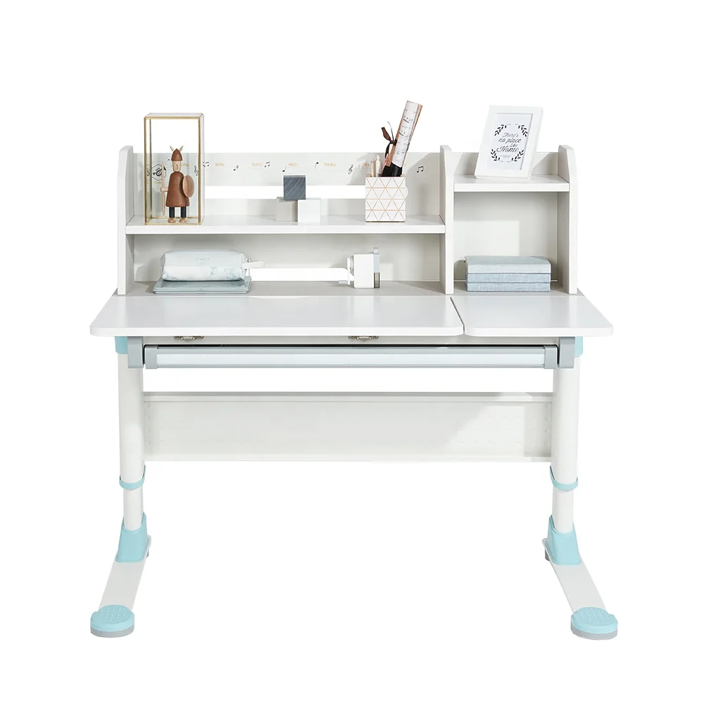 2m2kids Reading Table Set with Large Storage Ergonomic Design Children Study Desk Inclinable Desktop for Kindergarten