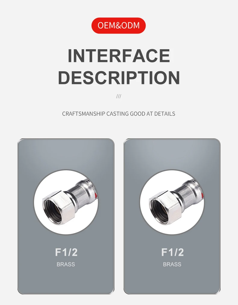 Stainless Steel metal braided hose flexible metal hose Explosion-proof Water Pipe Toilet Water heater Connection Water Pipe