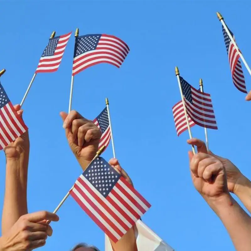 Double Sides Printed 14x21cm Hand Waving Paper Flags High Quality Cheap Custom Size Hand Held National Flag