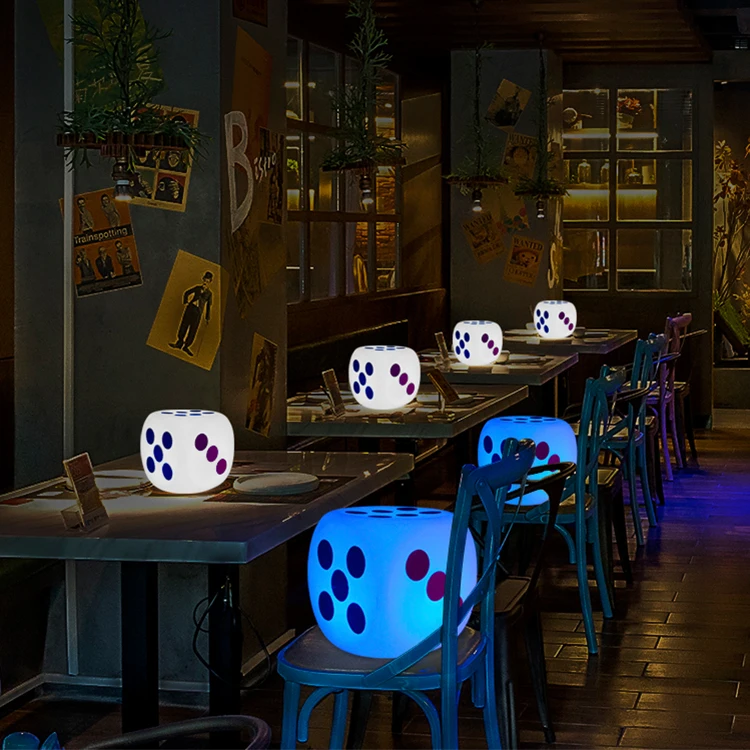 Hire illuminated led cube chair/rechargeable  led cube chair for seat