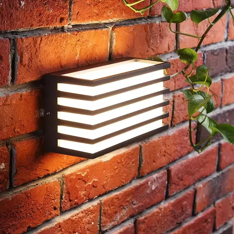 outdoor ip65 waterproof aluminum metal housing modern minimalist led wall lamp