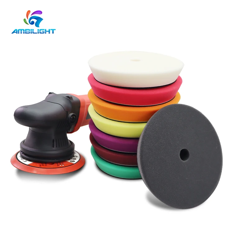 Factory Price Dual Action Polisher 6inch 150mm Flat Surface Bevel Edge Auto Detailing Car Polishing Pads Vel cro Car Polishing