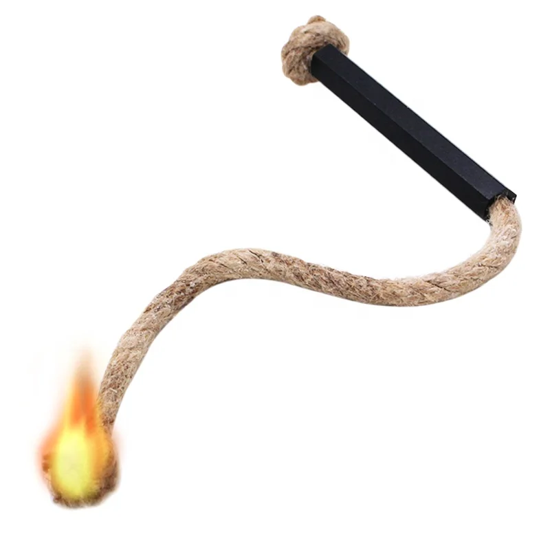 3Inch Aluminum Bellow Survival Tools Wax-Infused Hemp Tinder Wick Natural Fire Starter Rope