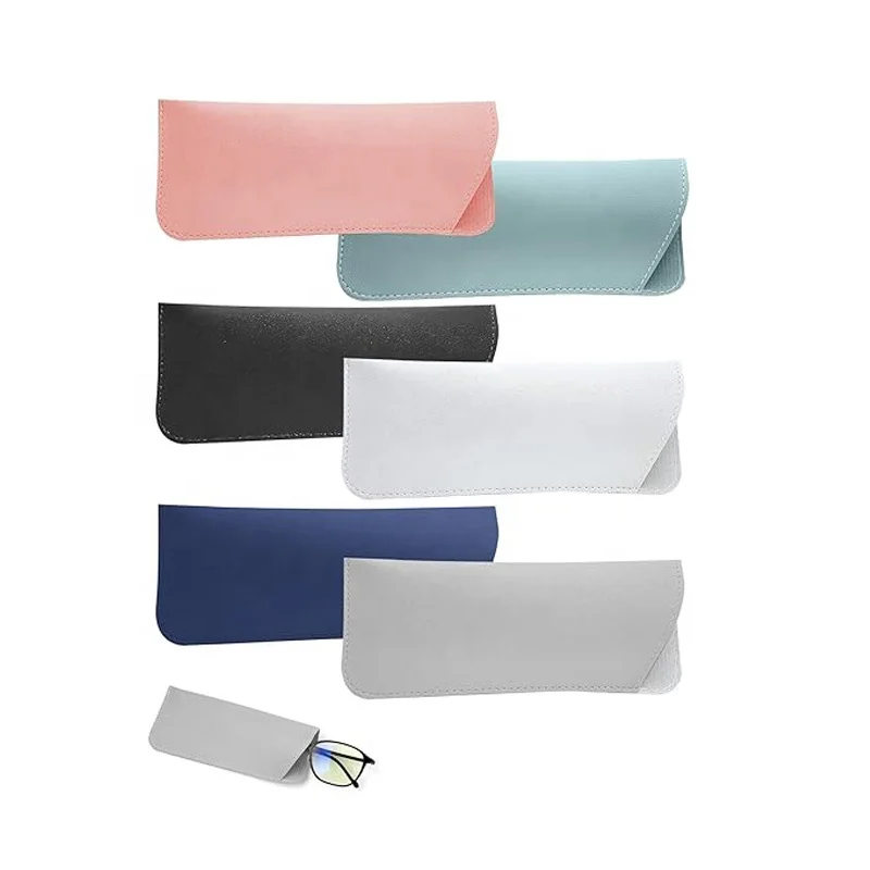 Wholesale Custom Soft Glasses Case Colorful PU Leather Glasses Bag Reading Eyeglasses Pouch
