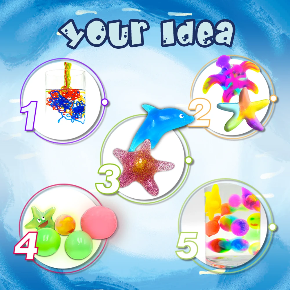 Creative 3D Magic Gels Make Your Own Soft Colorful Toy Figures Handmade Magic Water Toys for Kids Aqua Fairy Toy Set