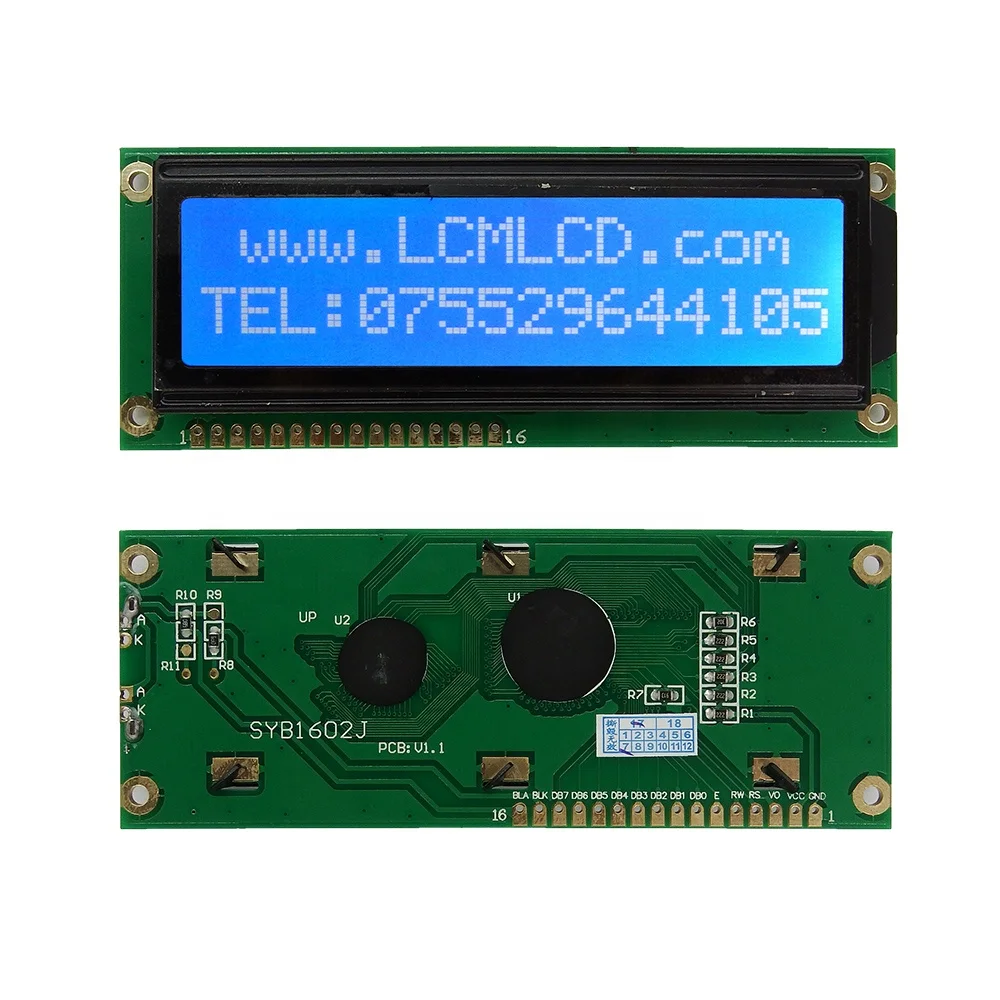 TCC(1602J) winstar custom 16x2 module 16pin 8-bit parallel iic interface screen 1602 lcd character display