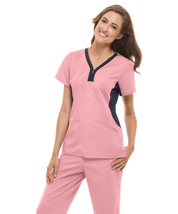 Униформа на молнии в новом стиле, униформа анатомии Greys, Женская медицинская униформа, оптовая продажа, розовые водостойкие скрабы, больничная униформа
