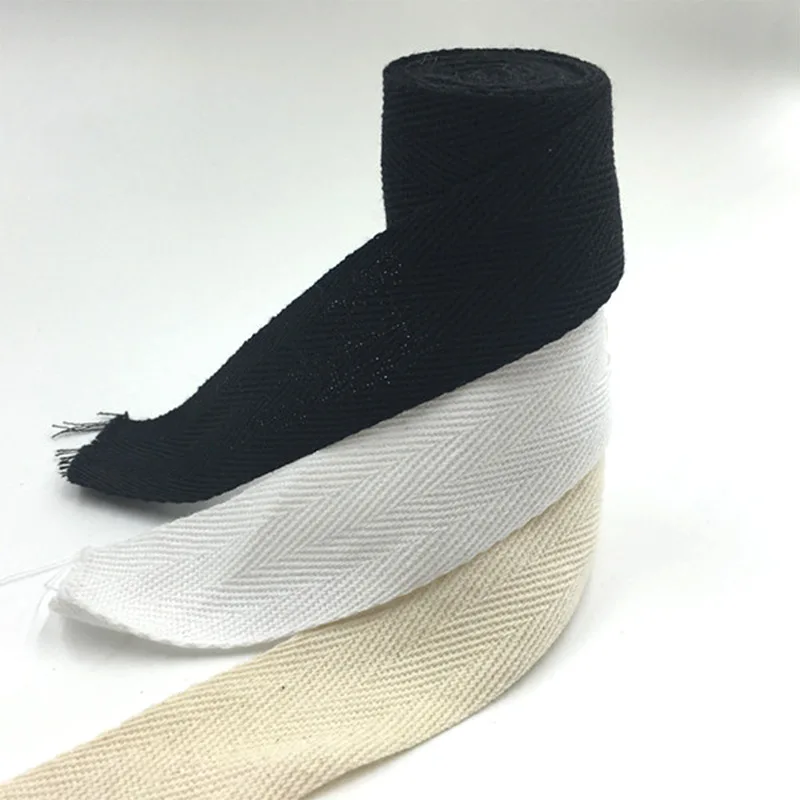 Hot Sale Organic Cotton Tape Webbing Twill Natural/Black/White Color,Size 6-60mm