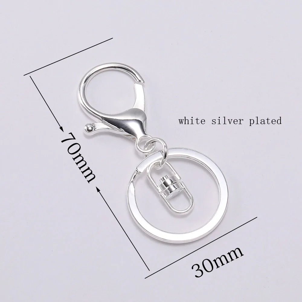 30mm claw clasps for keychain DIY craft making open jump ring swivel trigger clips metal lobster keyring sets