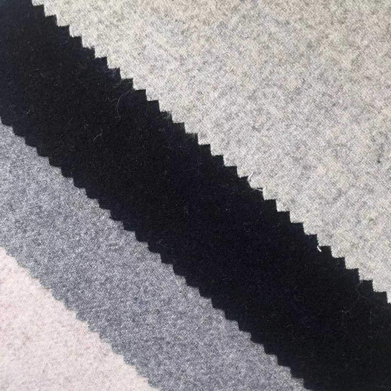 380g/m gray Tan Brown Black Twill Flannel in stock factory supply 50 wool coat Fabric