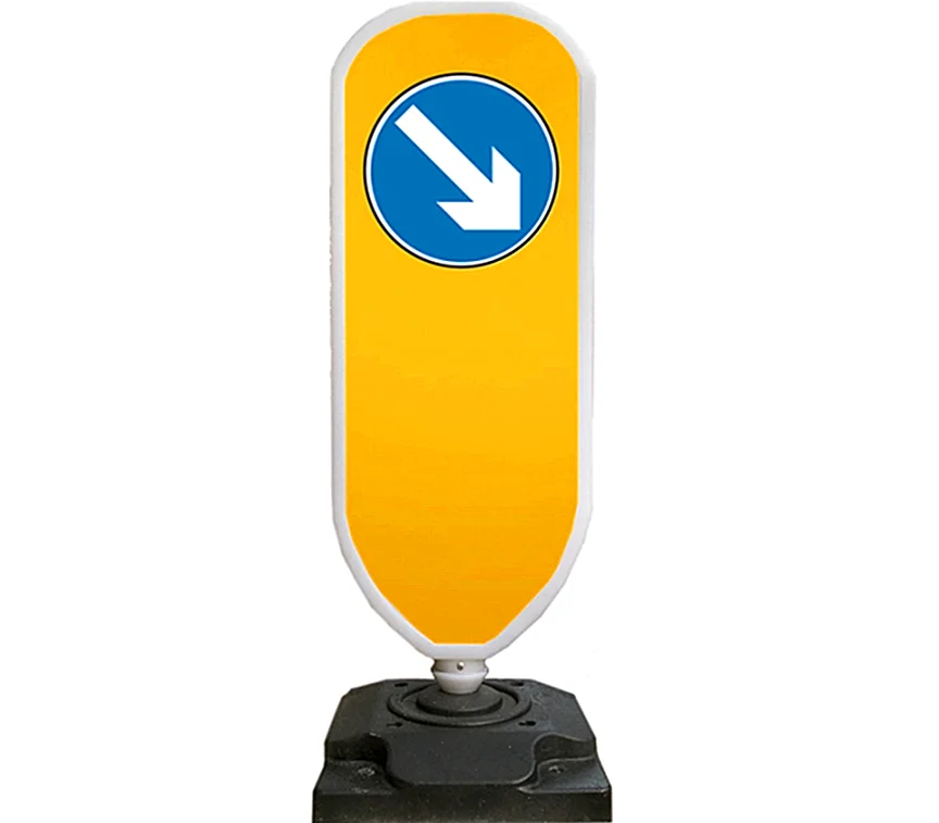 New UK Replaceable plastic resilient road safety warning signal board Reboundable Delineator panel traffic bollards with base