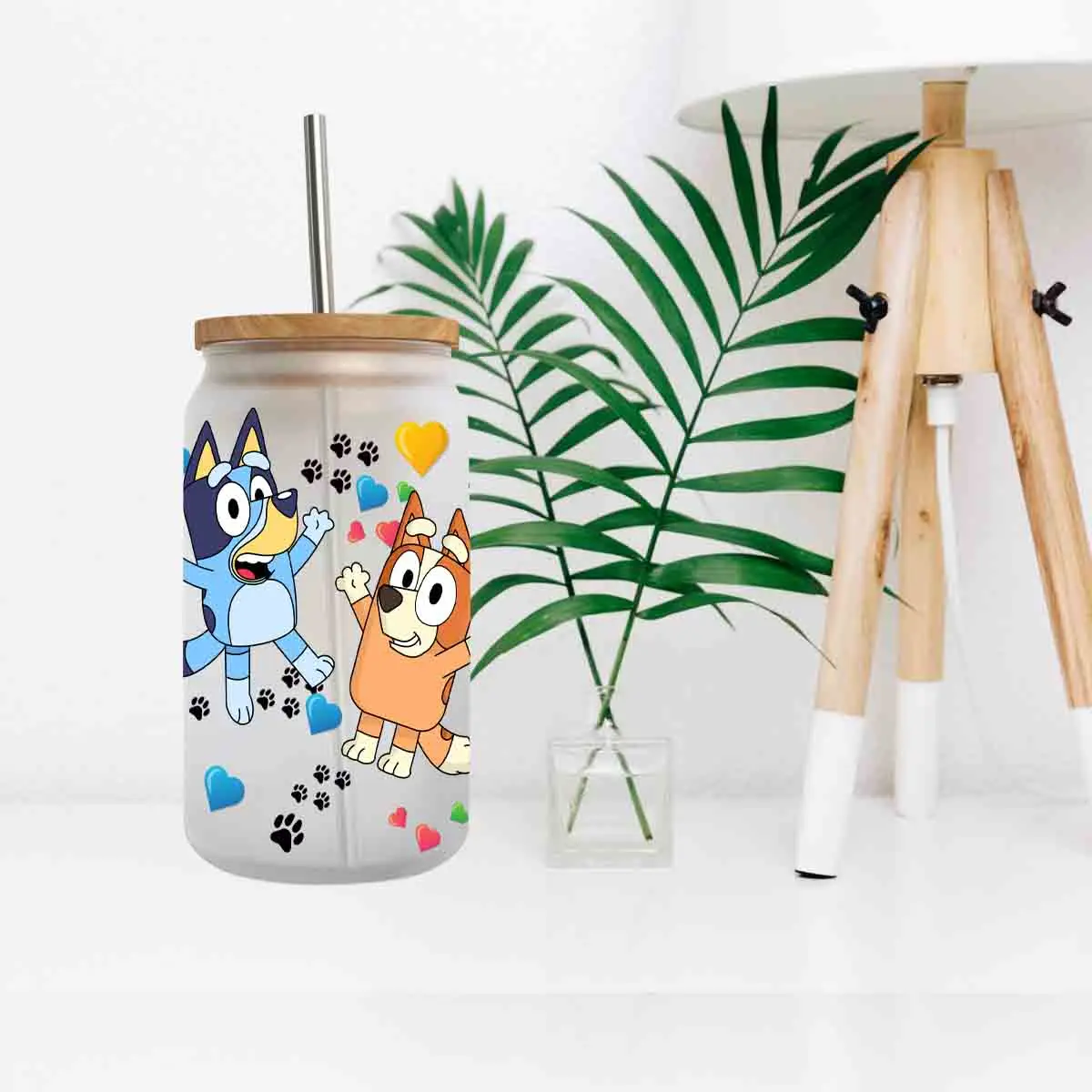 Cute Dog UV DTF Cup Wrap Transfers Ready To Transfer UV DTF Cup Wraps For 16oz 20oz Libbey Glass Cups Tumblers