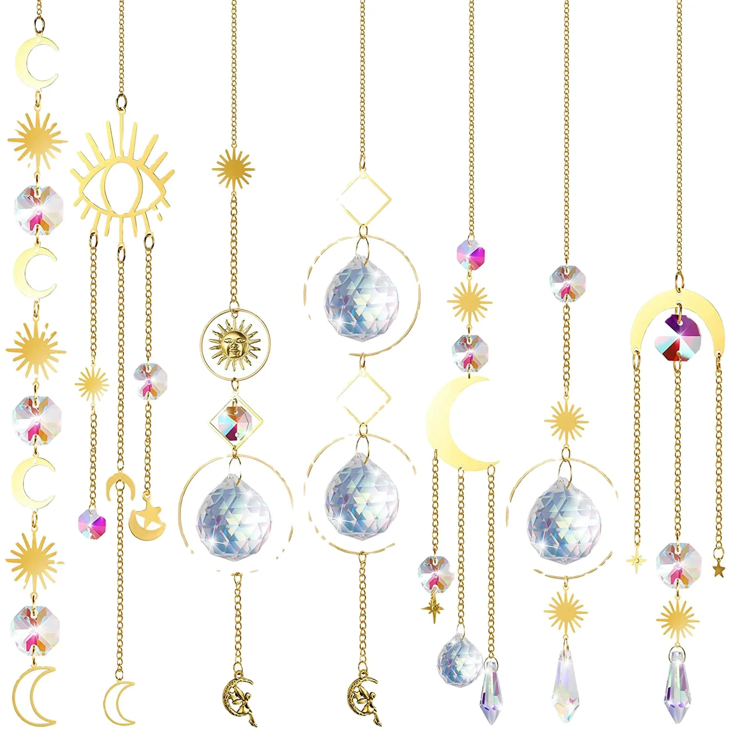Hot selling Colorful Crystal Light Catcher with Chain Pendant Crystal Ball for Window Garden Christmas Party Wedding Decoration