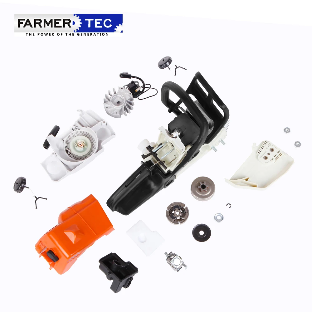 Complete Chainsaw Repair Parts for MS180 018 Engine Motor Crankcase Crankshaft Carburetor Fuel Tank Cylinder kit Ignition Coil