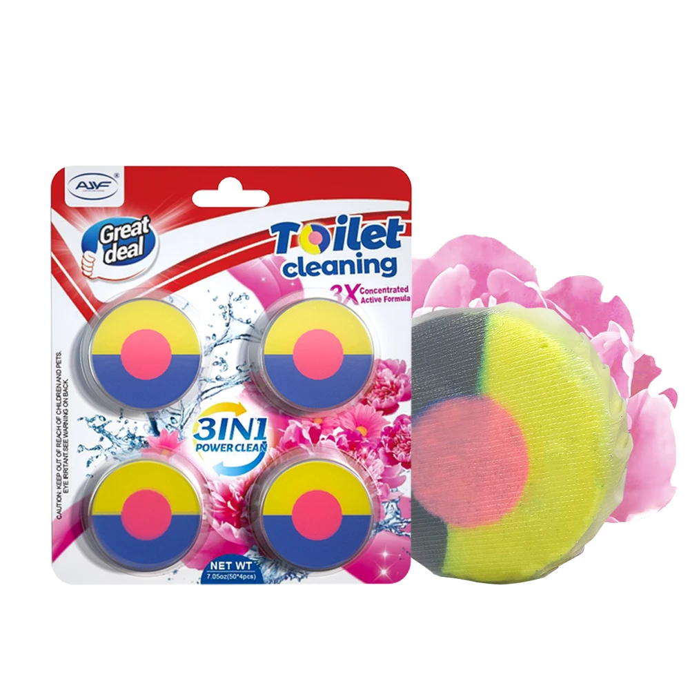 3X active concentrated formula 3 colors toilet cleaner block last 30 days strong perfume 3-in-1 toielt cleaner