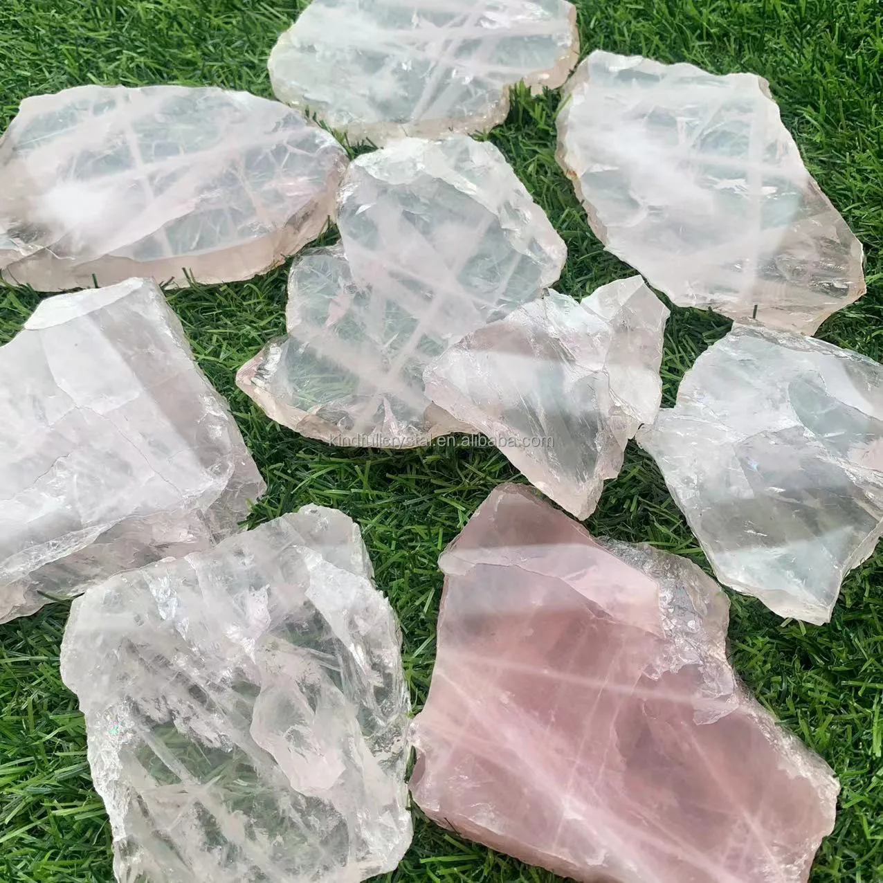 High Quality Natural pink  Crystal Slice free form rose quartz slab for fengshui