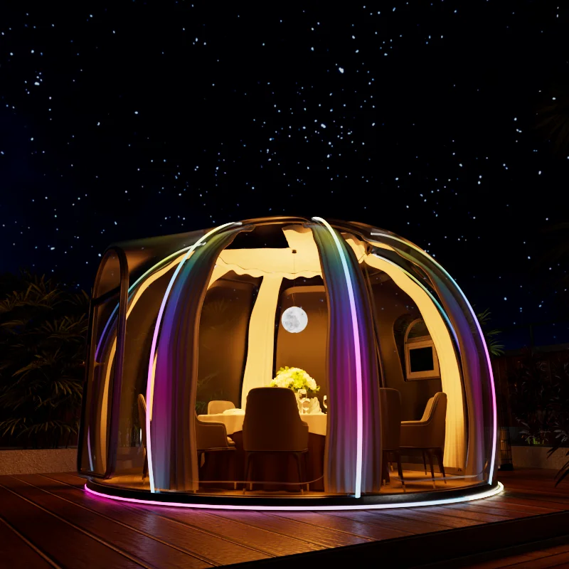AOYU outdoor hotel transparent starry bubble party skylight pc round polycarbonate glamping dome igloo tent for restaurant