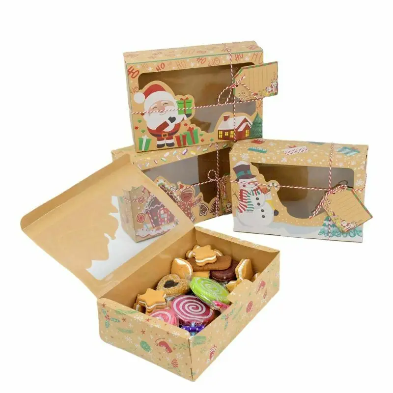 high quality paper gift box Christmas party favors candy cake cookies packaging