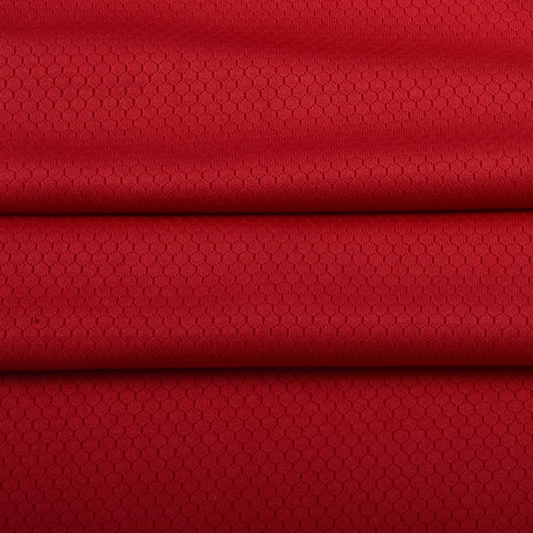 Factory sale 100%polyester double faced jacquard football grid interlock bird eye mesh fabric for football suit