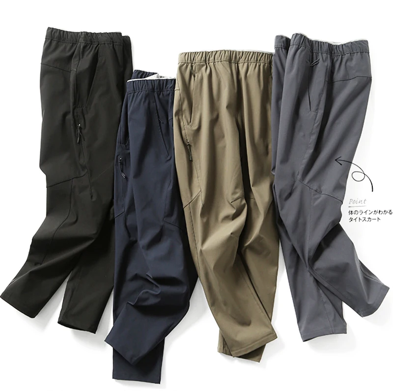 Summer slim fit elastic soft-shell cargo pants waterproof quick-drying track pants men outdoor hiking pants trousers men
