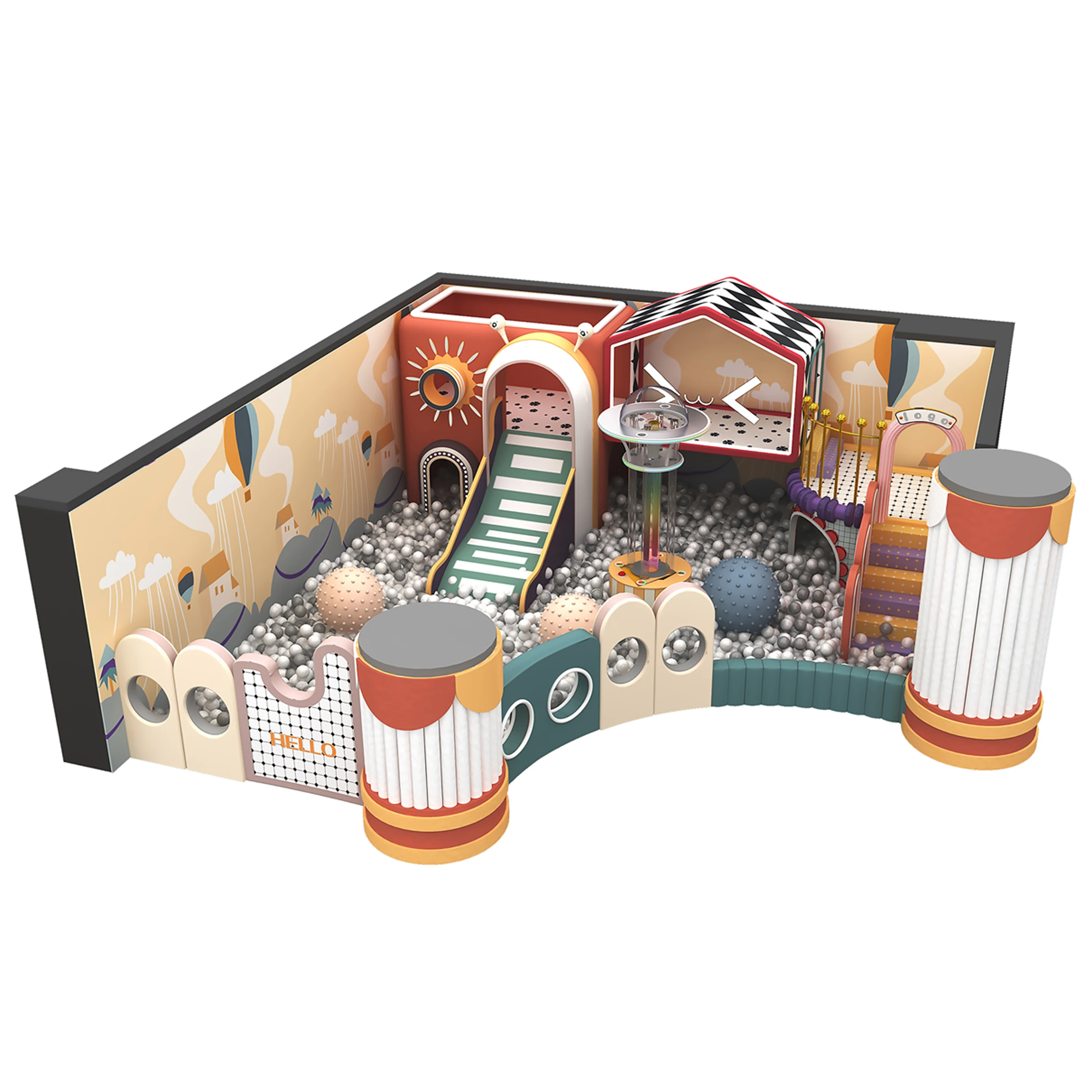 Kids Commercial Indoor Playground Equipment Soft Play Sets Toddler Play Zone Role Play House Indoor Playground
