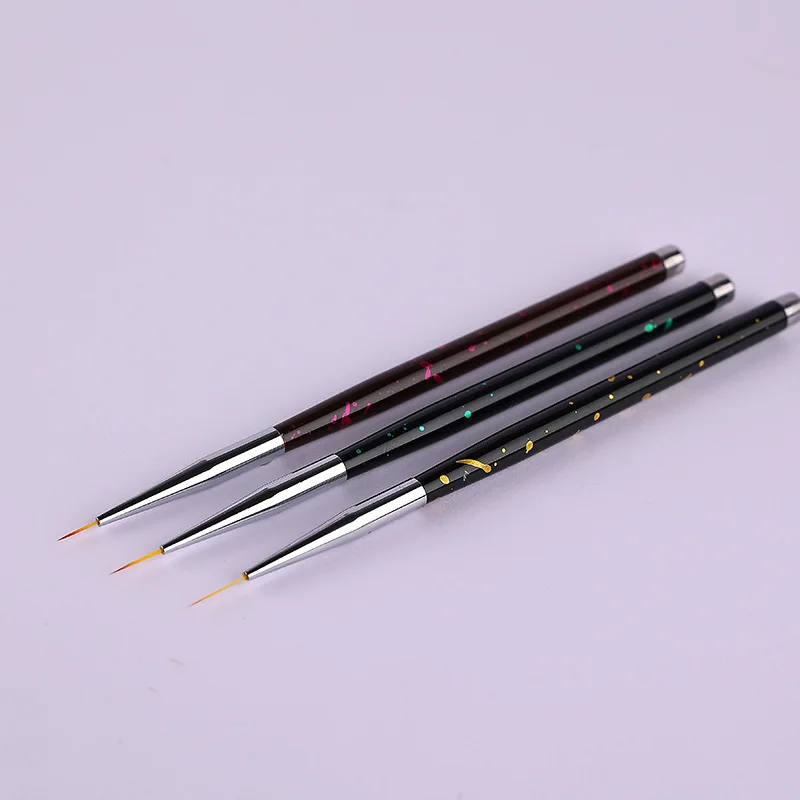 3pcs/Set Acrylic French Stripe Nail Art Line Painting Pen 3D Tips Manicure slim Line Drawing Pen UV Gel Brushes Painting Tools