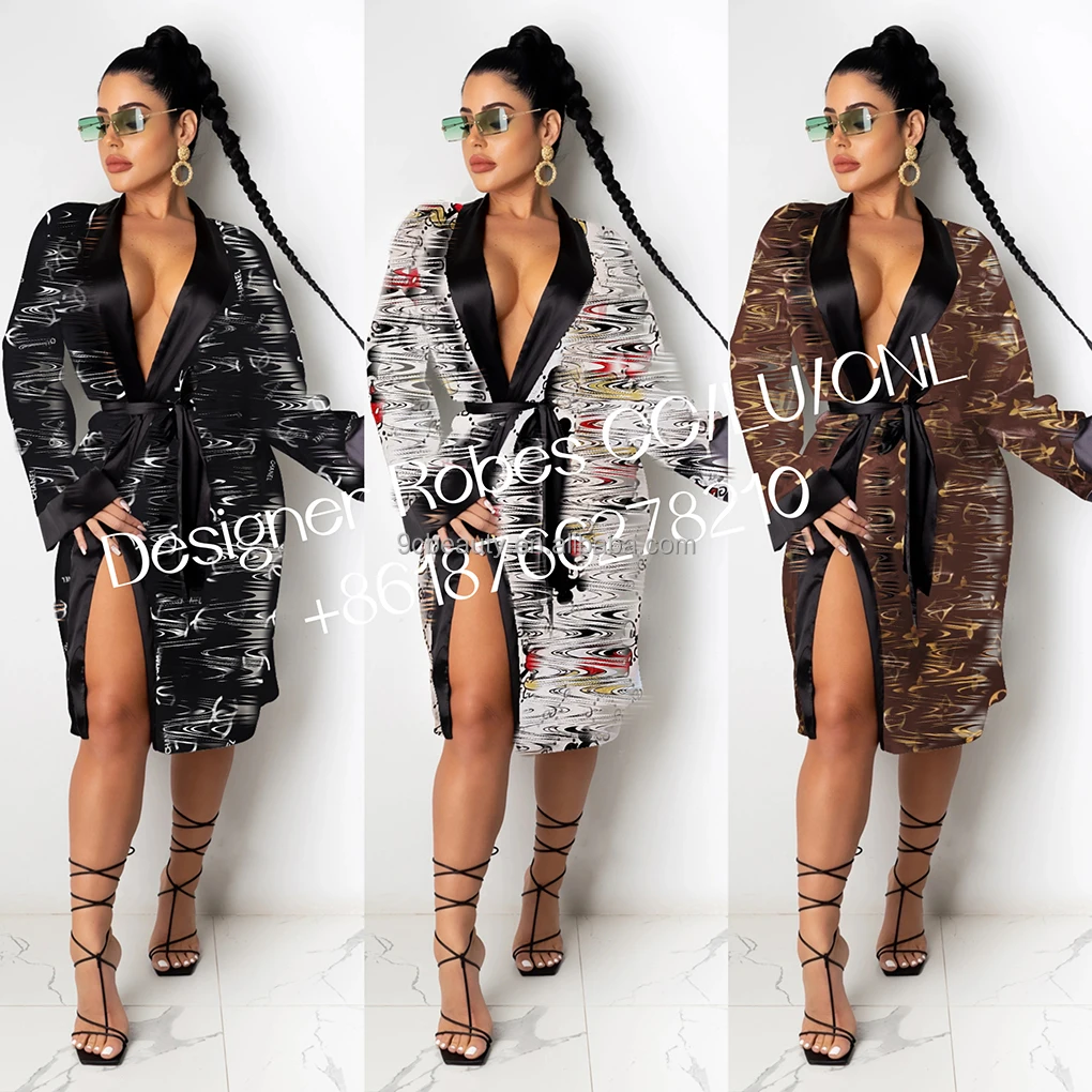 Low MOQ high quality factory wholesale latest luxury designer robe women