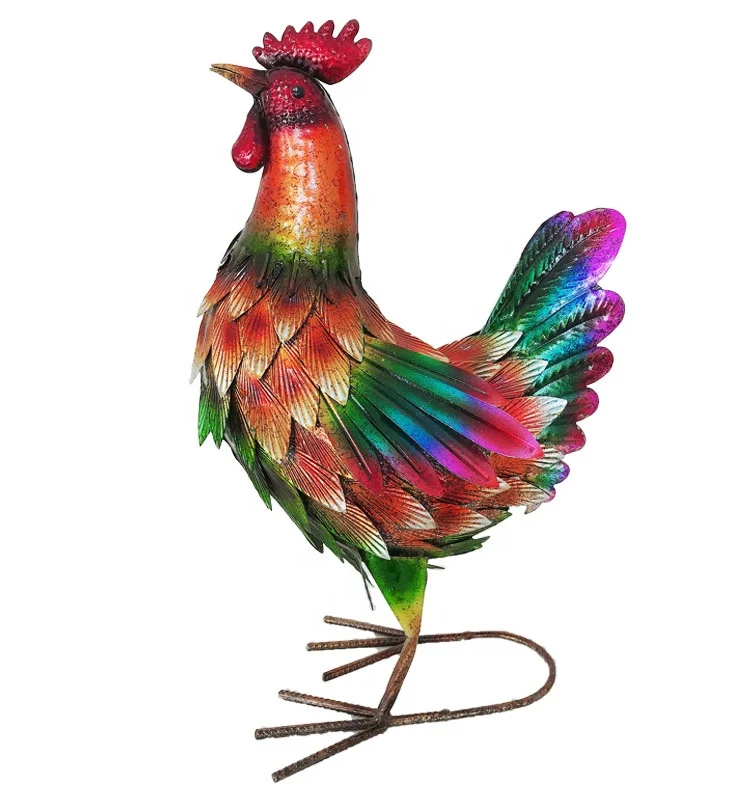 
decoration garden Colorful iron decor garden ornament direct metal decor rooster 