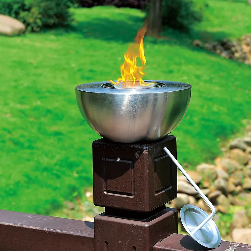 Somke-Less Firepits Silver 150Ml Outside Ethanol Fireplace Tabletop